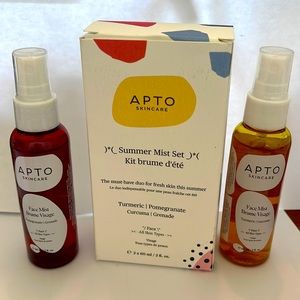 NIB APTO Skincare Face Summer Mist Set Turmeric and Pomegranate